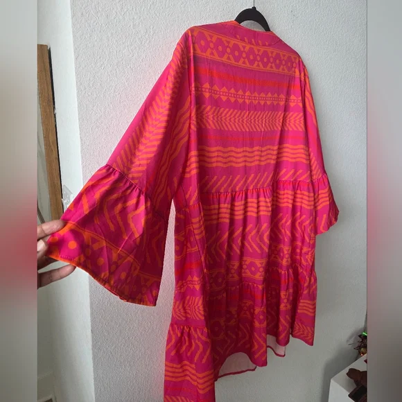 SHEIN Pink and Orange Aztec CHIC Patterned Dress - Picture 6 of 8